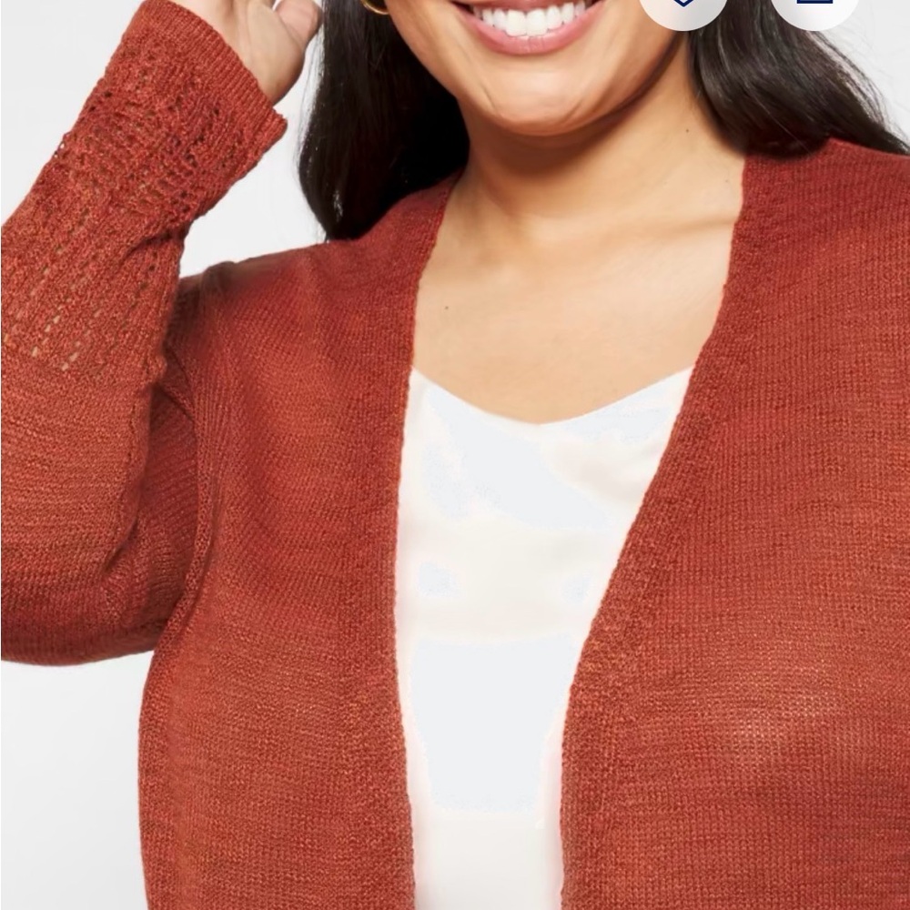 Lety & Me Women's Rust Cardigan - Picture 4 of 8